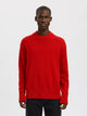CALLE Pull laine & cachemire — Selected Homme — Equestrian Red Melange — porté, vue de face | Appart 17 Bruxelles