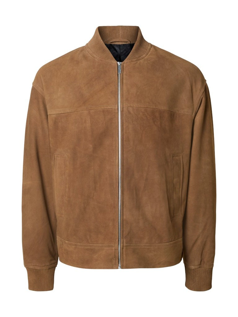 SLHLARS Veste Cuir Suede Bomber