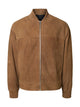 SLHLARS Veste Cuir Suede Bomber — SELECTED HOMME BLACK — porté | Appart 17