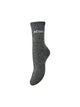 PCSEBBY Chaussettes longues pailletées à slogan — Pieces — Black Silver FÊTARDE — packshot | Appart 17 Bruxelles