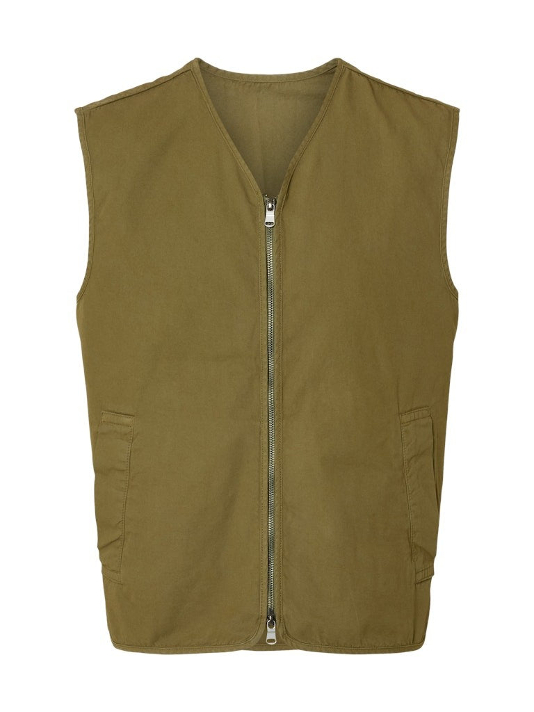 SLHREGULAR-SOREN Gilet Zip Col V Coton Bio