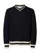 SLHROY Pull Homme Pullover V-Neck — SELECTED HOMME BLACK — porté | Appart 17