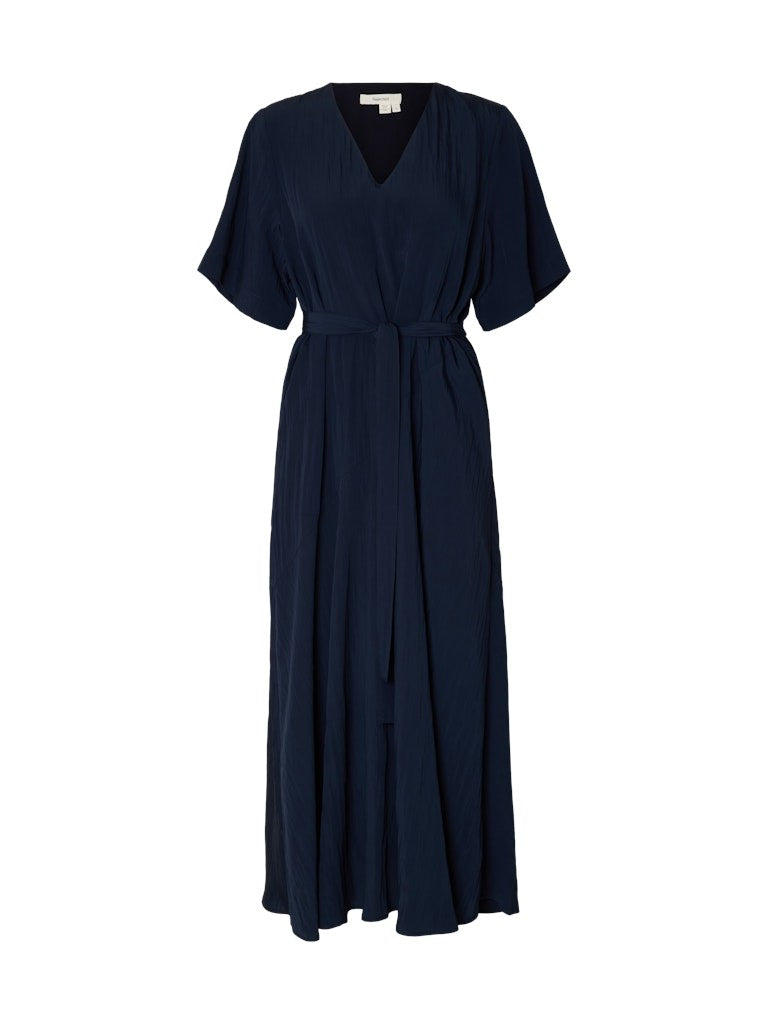 SLFIONA Robe Femme ÉcoViscose V-Neck — SELECTED FEMME BLACK | Appart 17 Bruxelles