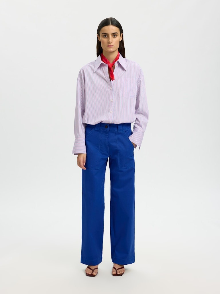 SLFWIDE Pantalon Large En Coton Organique — SELECTED FEMME BLACK — porté | Appart 17