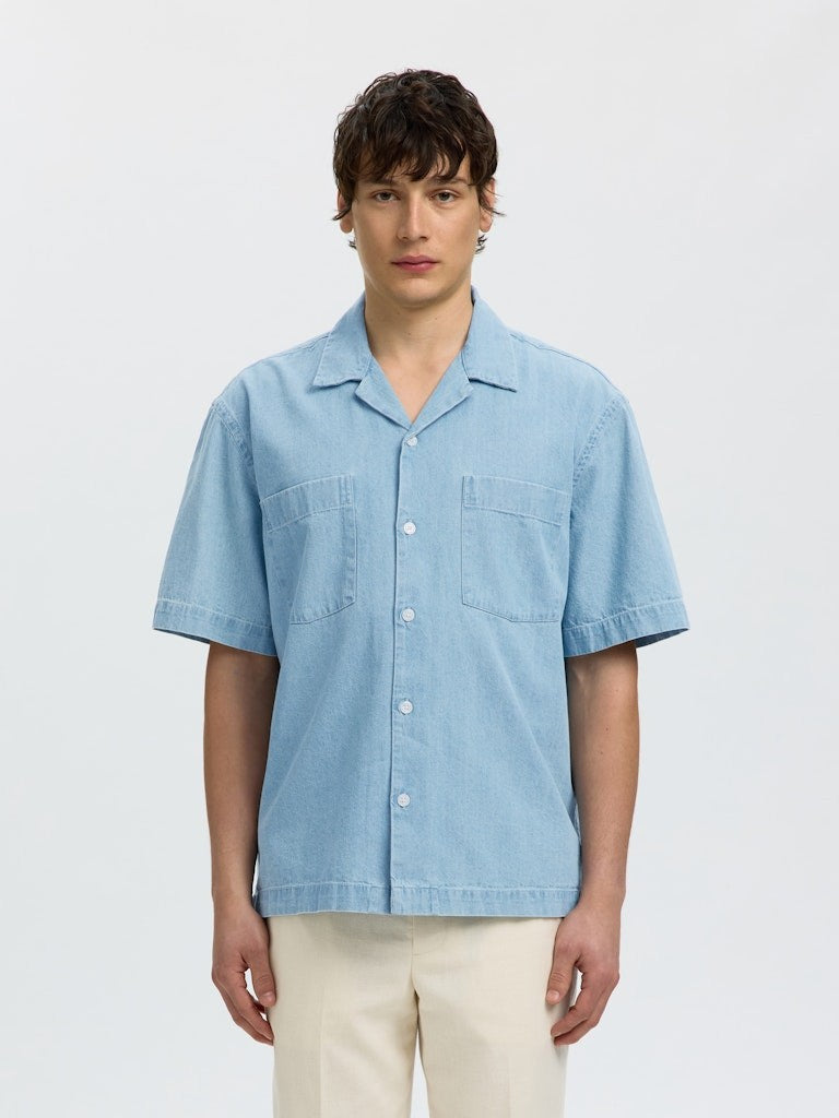 Selected Homme SLHRLXCARLO Chemise Jean Résor title Courte — Appart 17 Bruxelles