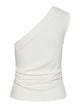 YASVENICE Top Asymétrique Blanc Coton