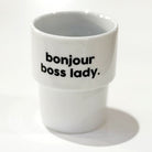 Félicie Aussi Gobelet « Bonjour Boss lady » en porcelaine — Felicie Aussi — Bonjour Boss lady — photo produit | Appart 17 Bruxelles