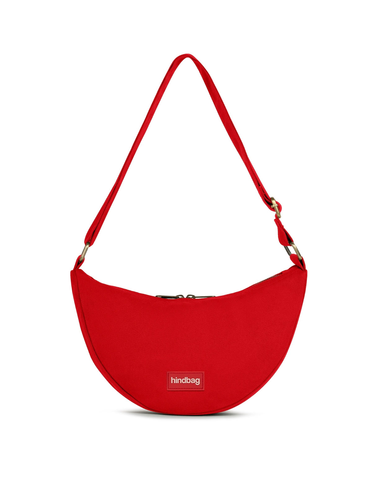 Hindbag Andrea Sac banane demi-lune en coton bio — Hindbag — Rouge carmin — packshot 3 | Appart 17 Bruxelles