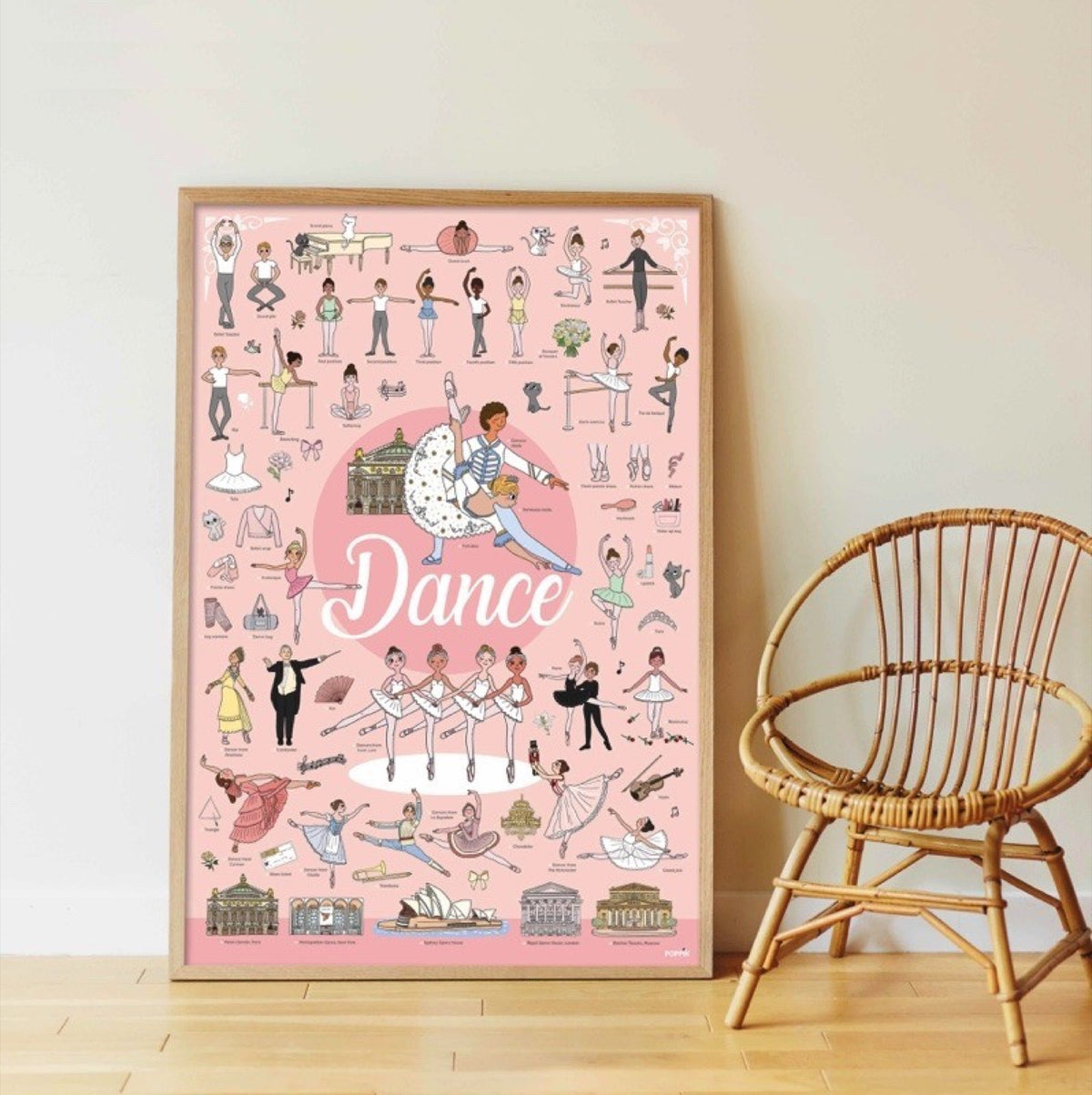Poster Poppik La danse — poster complété dans une chambre | Appart 17 Bruxelles