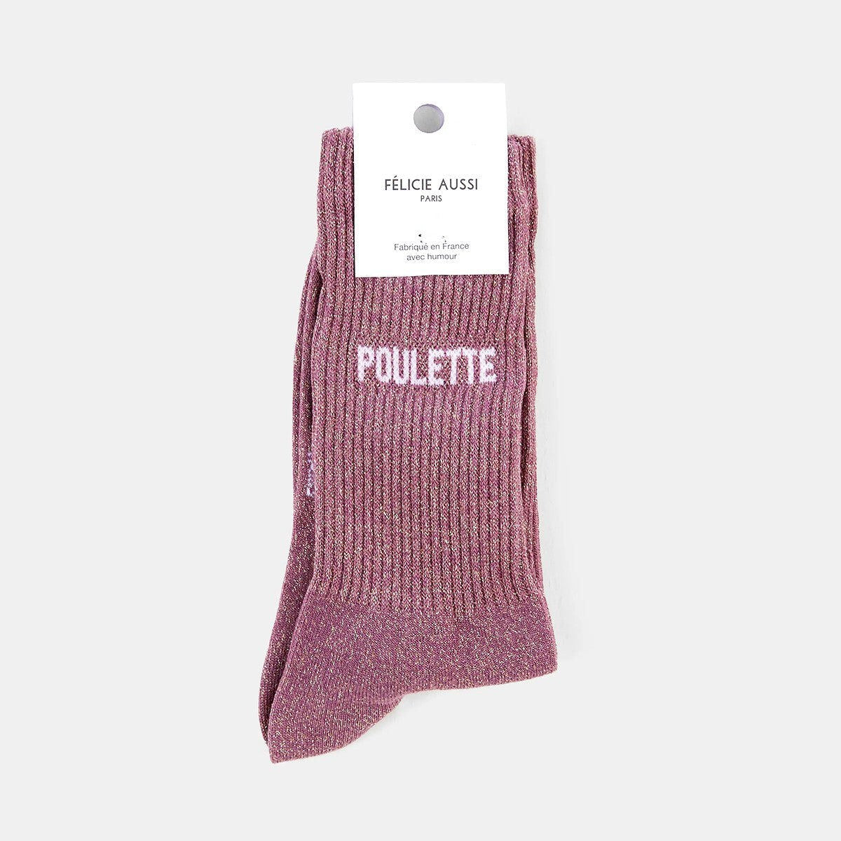 Chaussettes « Poulette » pailletées — Félicie Aussi — Raisin pailleté — vue 2 | Appart 17 Bruxelles