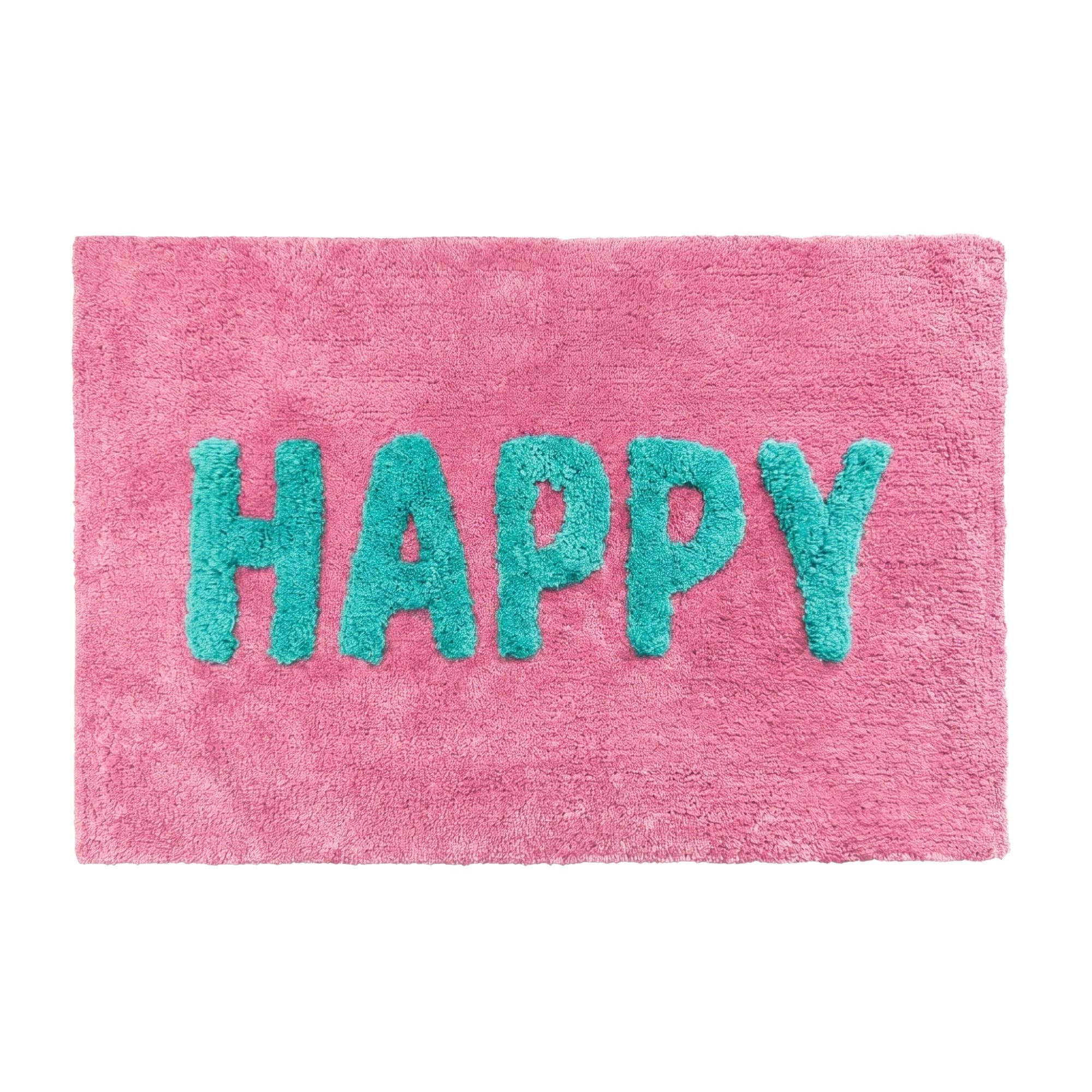 Tapis de bain « Happy » coloré — Fuchsia — Fuchsia, 50x80 cm | Appart 17