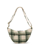 Hindbag Andrea Sac demi-lune d'hiver, velours, tartan ou effet laine — Hindbag — Tartan vert — packshot, vue de dos 4 | Appart 17 Bruxelles