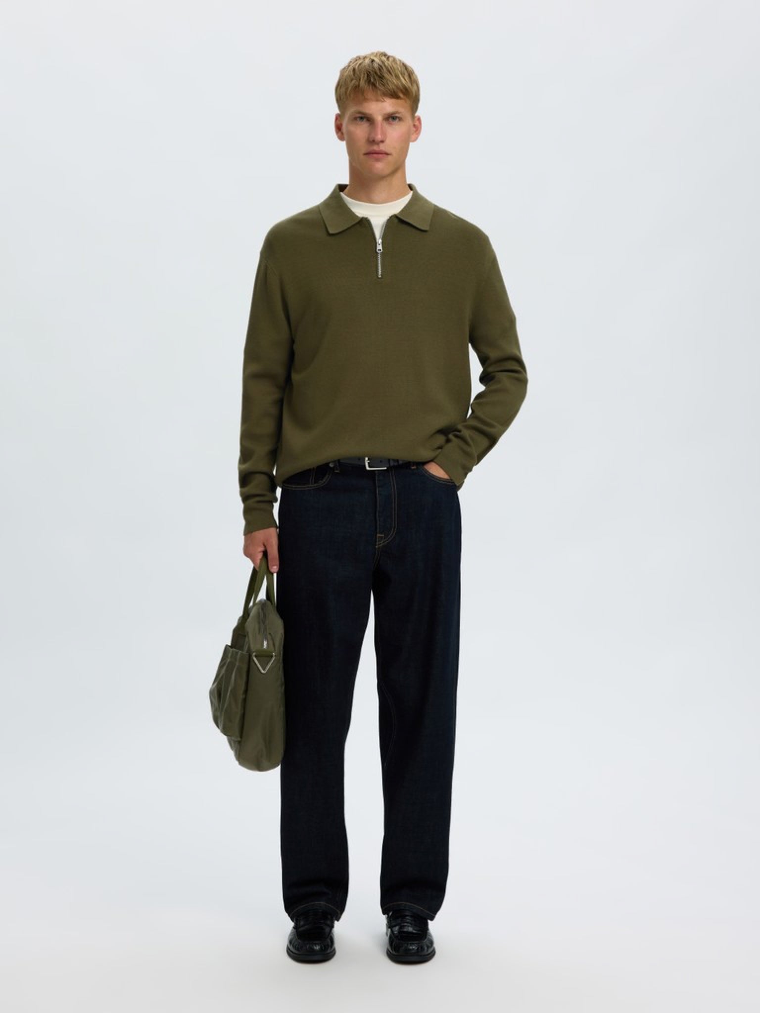 SLMTELLER Polo demi-zip en maille — Kalamata — vue 6