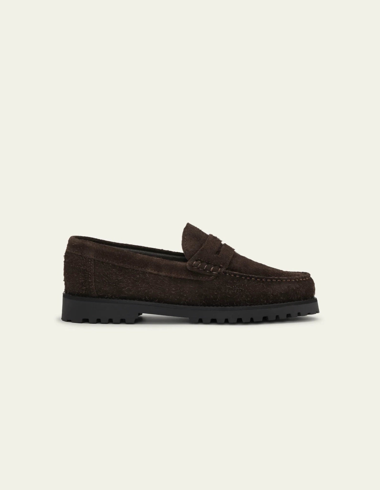 Hairy Suede Mocassins penny — Molé Brown — Les Deux