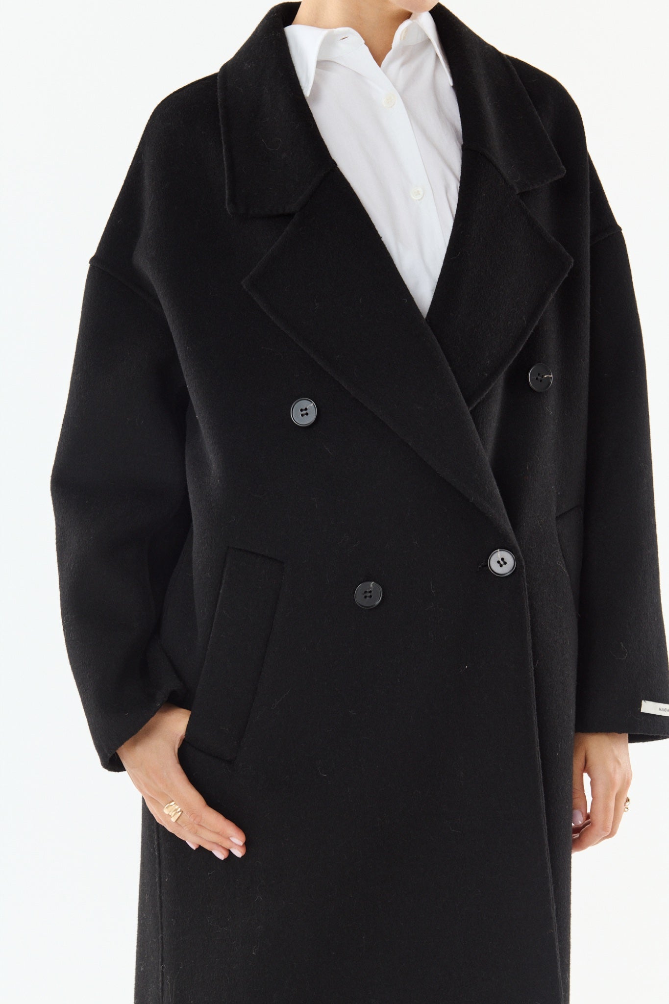 MURIEL Manteau long croisé — Noir — vue 2