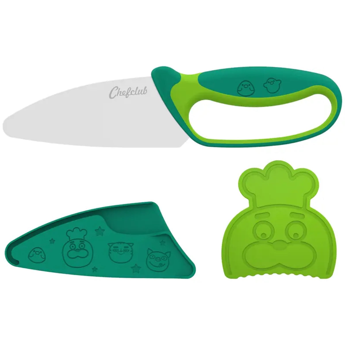 Couteau de cuisine pour enfant avec protège-doigts — Chefclub Kids — Vert — autre vue 2 | Appart 17 Bruxelles