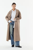 MURIEL Manteau long croisé — Taupe — vue 2