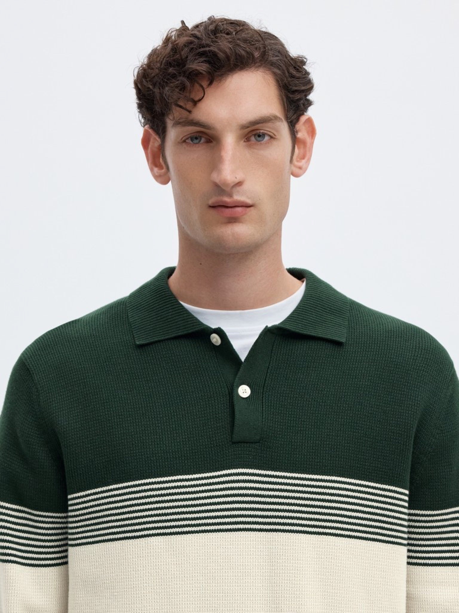 SLMDANE Polo en maille rayé — Pine Grove & Silver Birch — vue 5