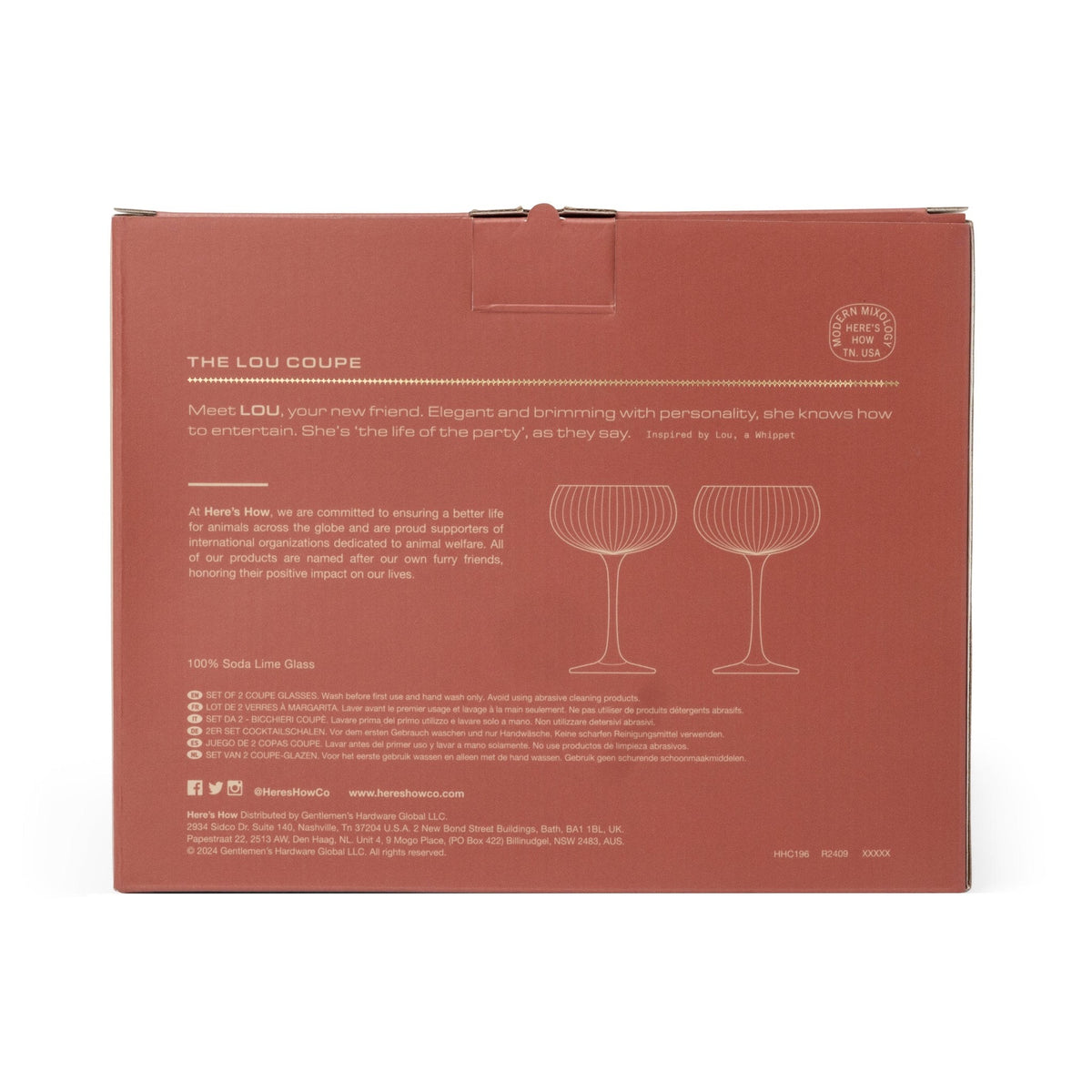 Here's How The Lou Coupes à cocktail cannelées, set de 2 — Here's How — Ambre — packshot 3 | Appart 17 Bruxelles