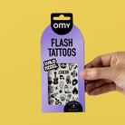 Flash Tattoos, planche de mini tatouages temporaires — OMY — Wild Rebel — packshot | Appart 17 Bruxelles