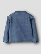 NMFOBELLO Surchemise en jean à volants fille — Lil' Atelier — Dark Blue Denim — autre vue 2 | Appart 17 Bruxelles