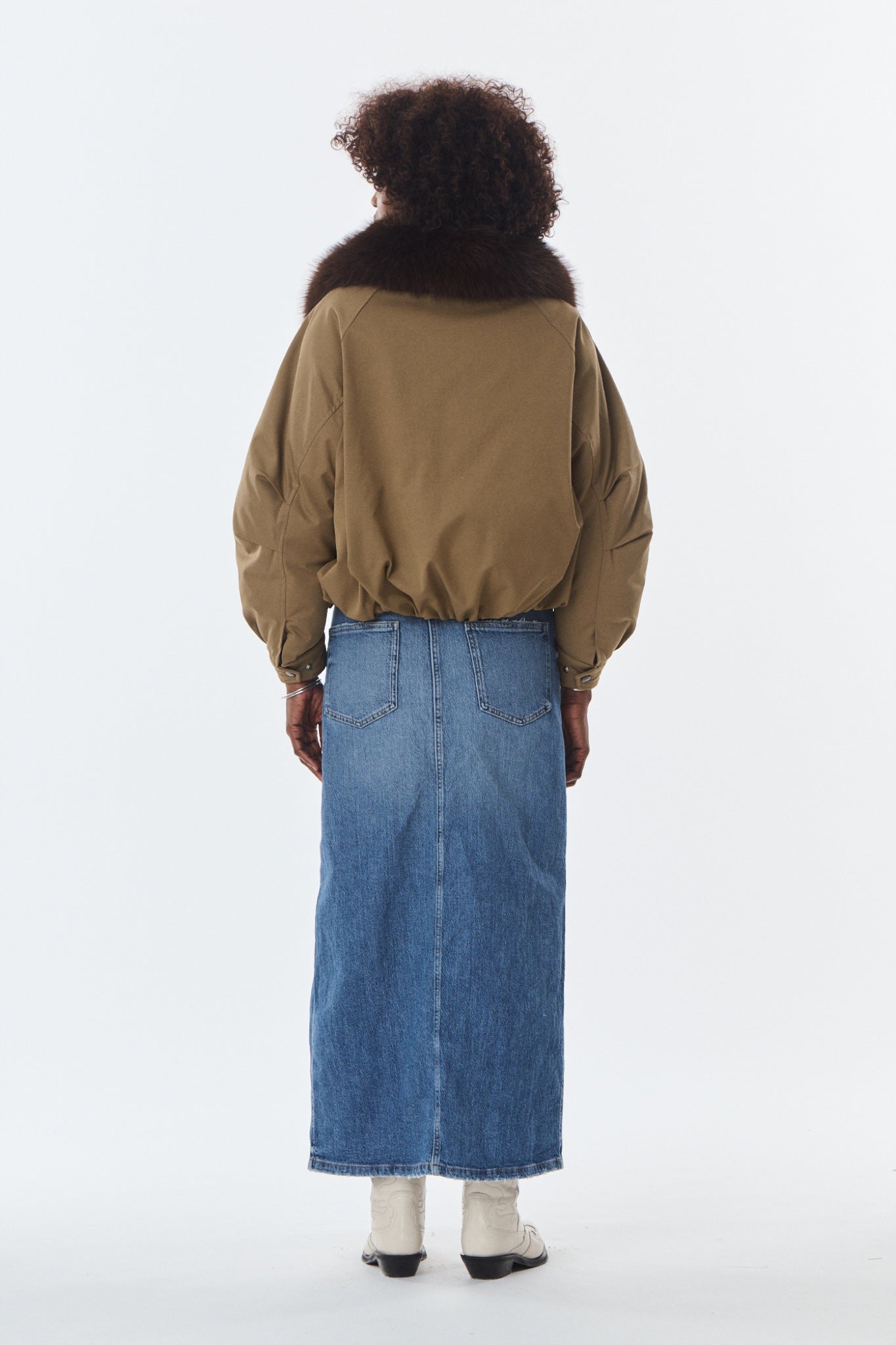 BELINA Blouson à col fausse fourrure — Taupe — vue 7
