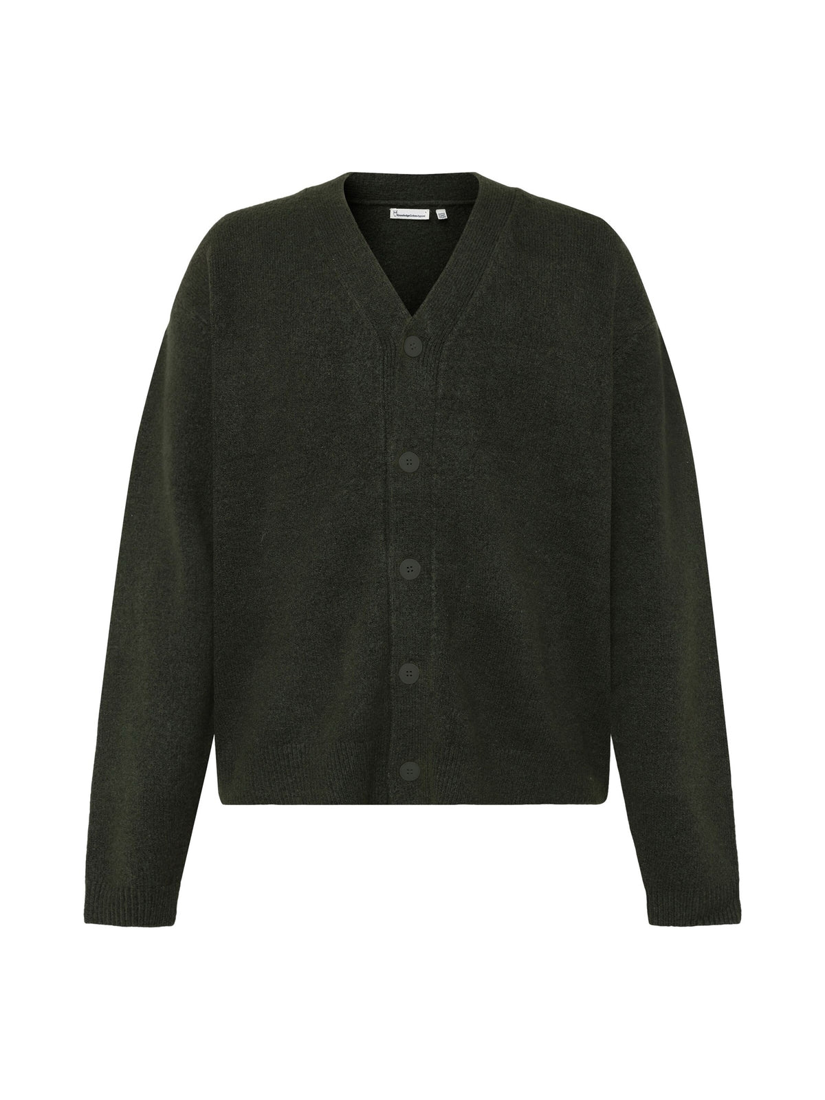 Cardigan Soufflé col V en maille recyclée — Forest Night — vue 6