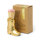 Paddywax Nashville Botte de cowboy en céramique porte-allumettes + 25 allumettes — Paddywax — Doré — packshot | Appart 17 Bruxelles
