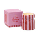 Paddywax Cabana Bougie parfumée céramique rayée rouge et rose 184 g — Paddywax — Pink Peppermint — packshot | Appart 17 Bruxelles