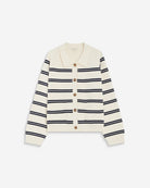 Ardenis Cardigan rayé col chemise en maille Milano — Grace & Mila — Écru — packshot 7 | Appart 17 Bruxelles