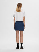 SLFCLAIR MW MID BL SHOR WRAP DENIM SKIRT
