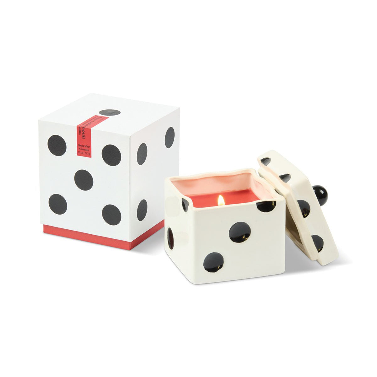 Paddywax Lucky Dice Bougie parfumée dé en céramique 283 g — Paddywax — Tobacco Patchouli — packshot | Appart 17 Bruxelles