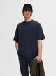 SLHLOOSEOSCAR SS O-NECK TEE NOOS — SELECTED HOMME BLACK — zoom matière | Appart 17
