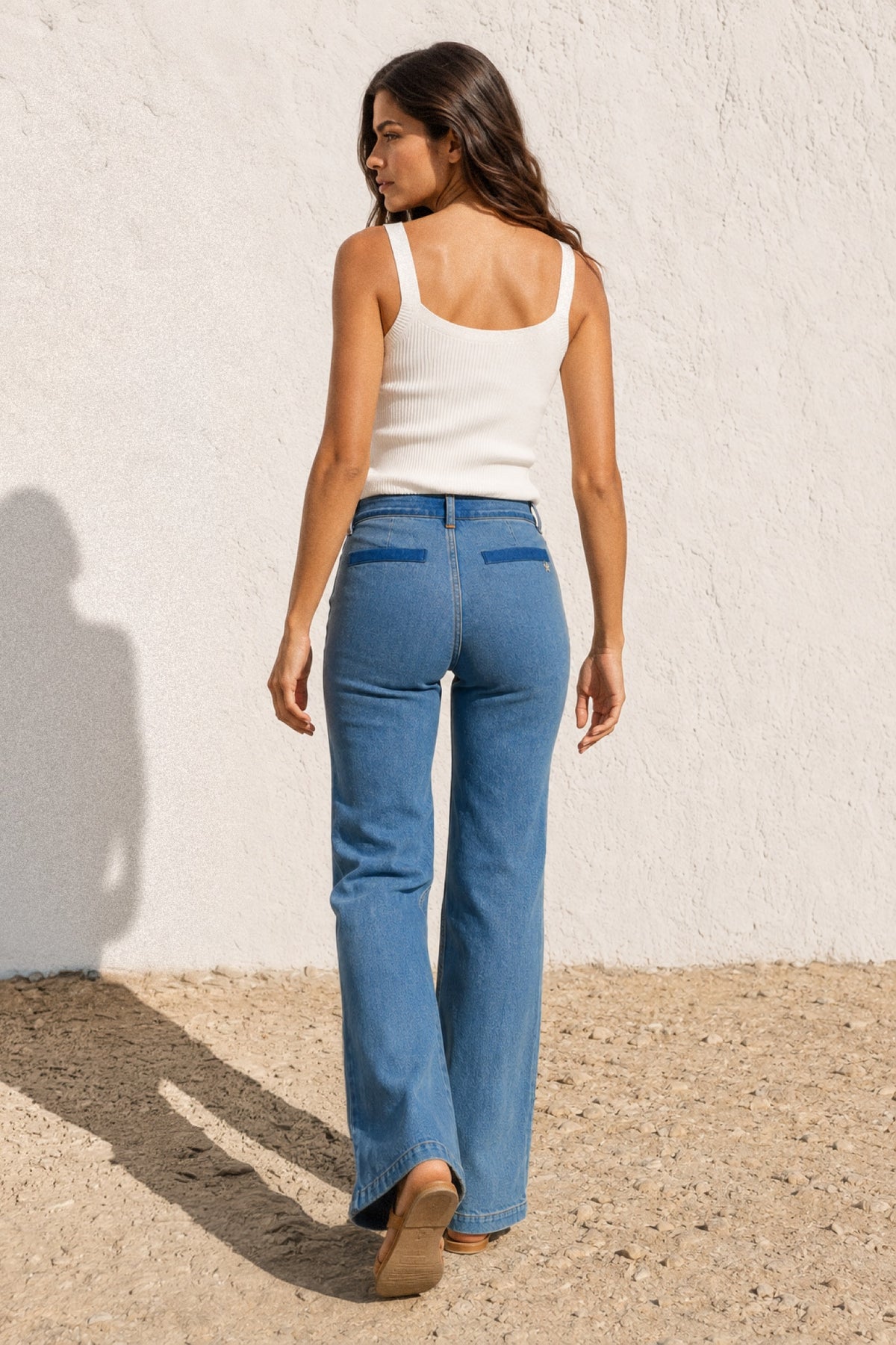 Jean flare Sonnya taille haute — Stone — vue 2