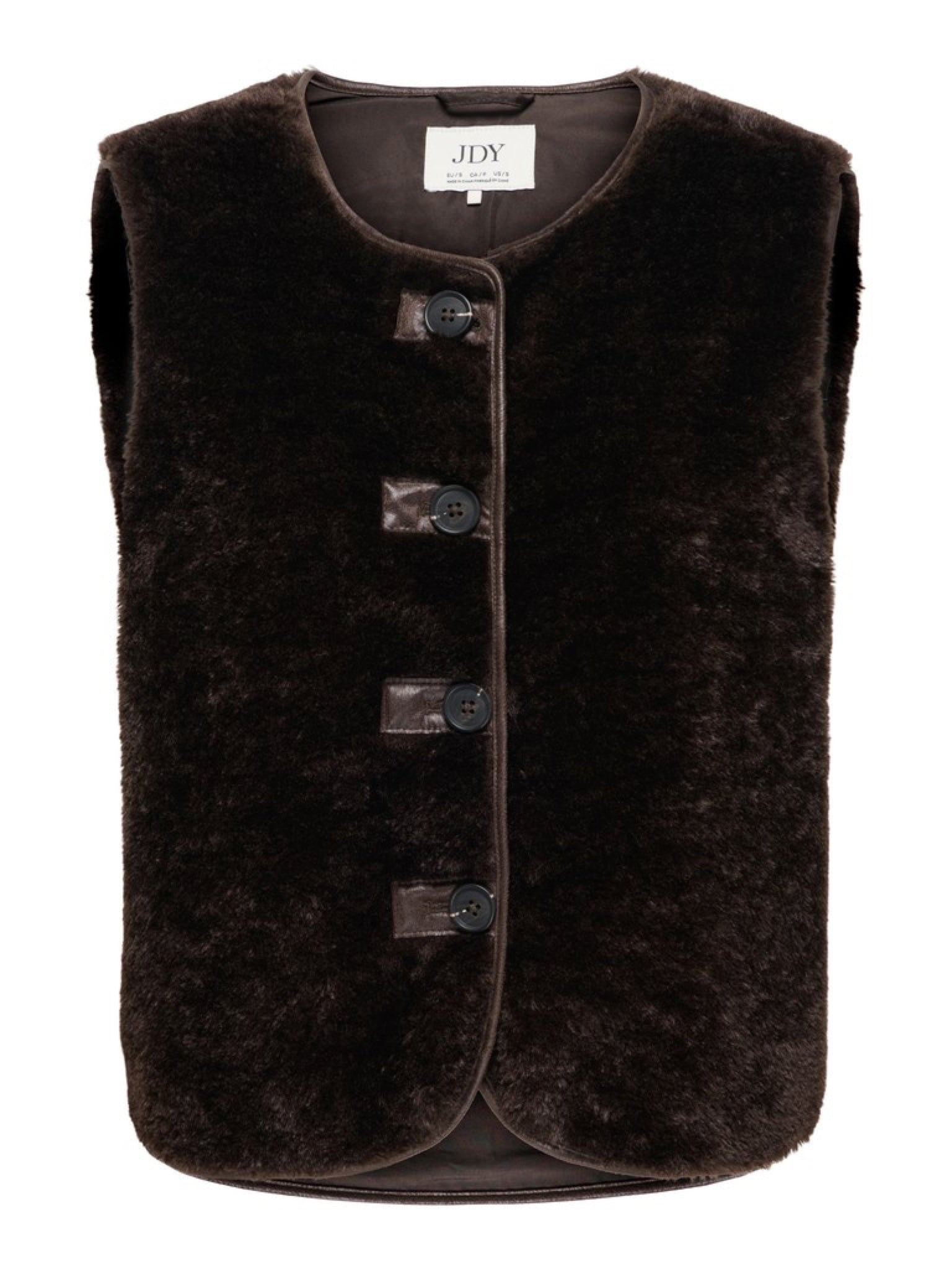 JDYASTA Gilet sans manches en fausse fourrure — JDY — Chocolate Torte — packshot | Appart 17 Bruxelles