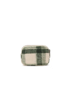 Hindbag Lili Porte-monnaie zippé, velours, tartan ou effet laine — Hindbag — Tartan vert — packshot, vue de dos 2 | Appart 17 Bruxelles