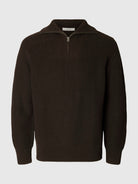 SLMPIM Pull demi-zip en coton bio, col montant — Selected Homme — Delicioso — packshot | Appart 17 Bruxelles