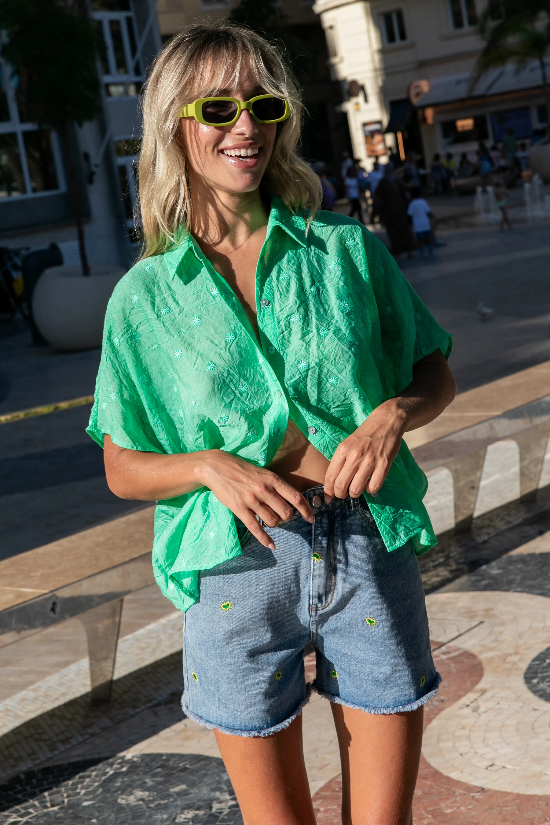 chemise-caraibes-bloomy-verte Vert bloomy