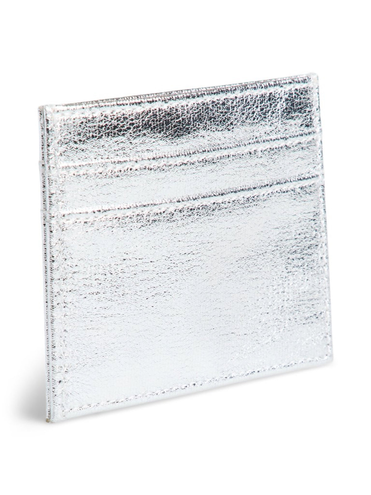 PCELSE Porte-cartes métallisé à message doré — Pieces — Silver Colour — vue de biais 2 | Appart 17 Bruxelles
