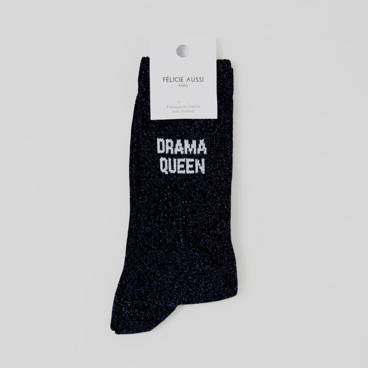 Chaussettes « Drama Queen » pailletées — Félicie Aussi — Galaxie pailleté — photo produit | Appart 17 Bruxelles