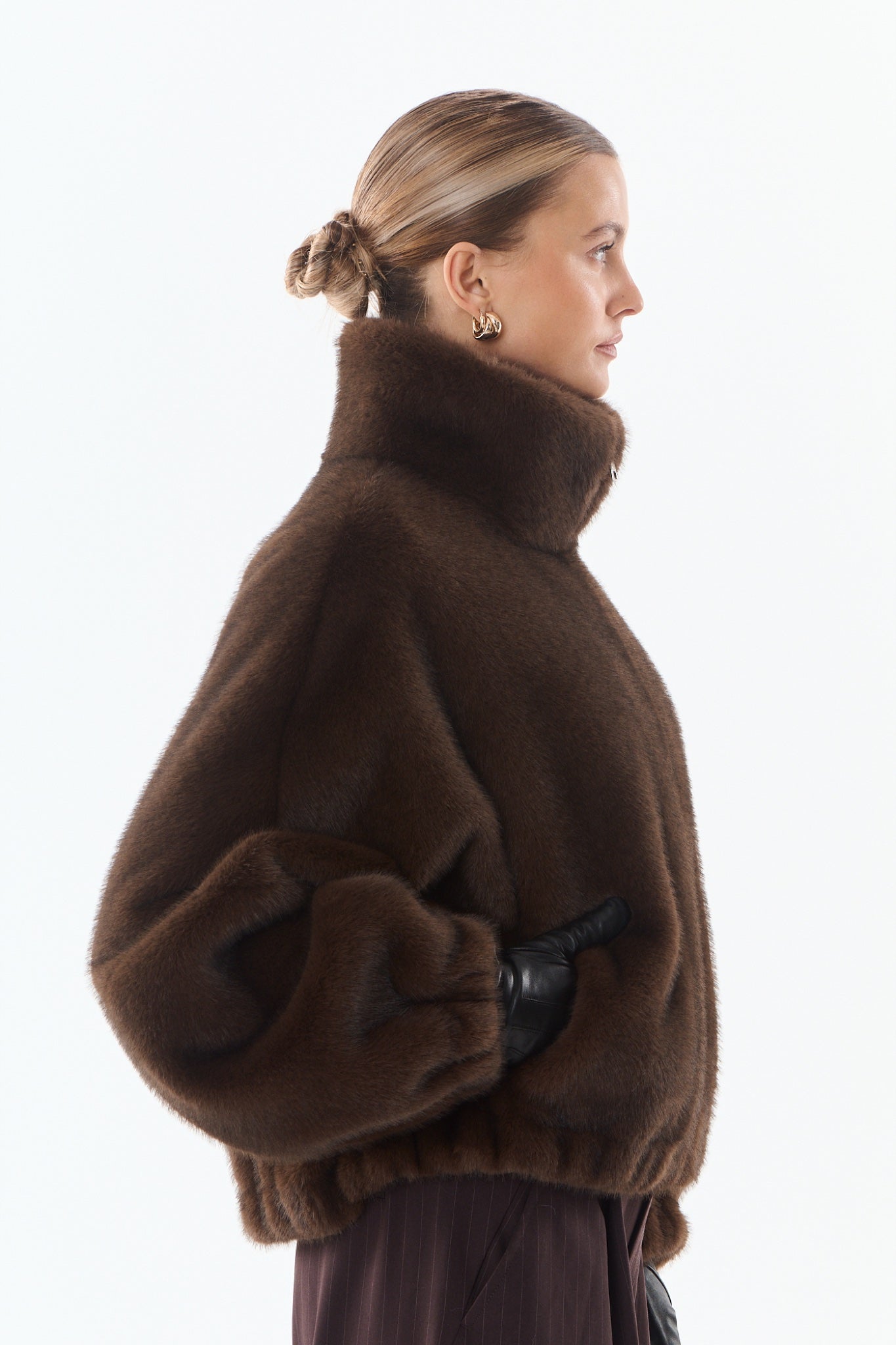 JOSIE Blouson en fausse fourrure — Marron — vue 4