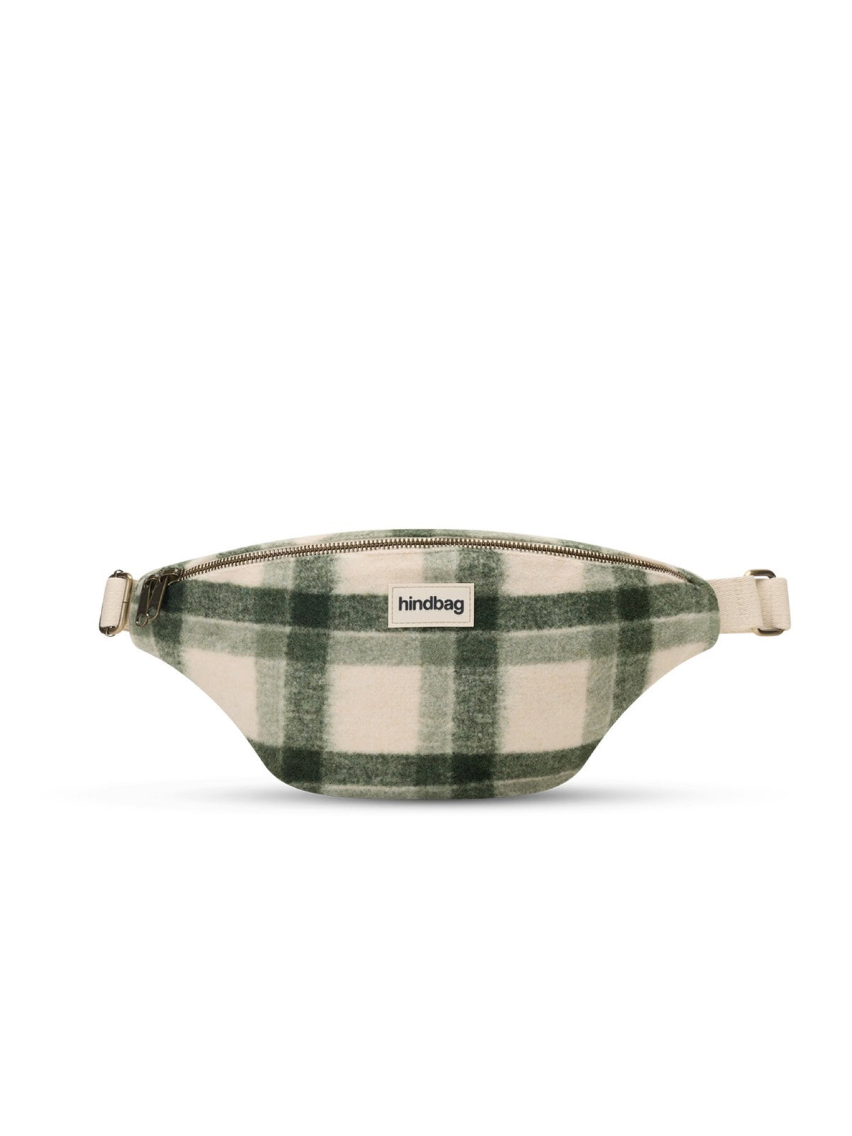 Hindbag Olivia Sac banane d'hiver, tartan ou effet laine — Hindbag — Tartan vert — packshot 3 | Appart 17 Bruxelles