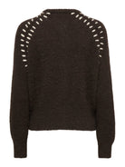 JDYZOEY ELLA Cardigan en maille à surpiqûres contrastées — JDY — Coffee Bean — packshot, vue de dos 7 | Appart 17 Bruxelles