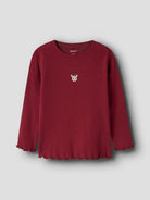 NMFVIVEMMAS T-shirt côtelé brodé de Noël fille — name it — Red Dahlia Reindeer — autre vue 3 | Appart 17 Bruxelles