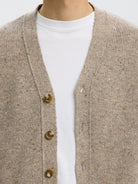 SLMCODY Cardigan col V en laine — Oatmeal Neps — vue 4