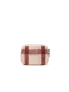 Hindbag Lili Porte-monnaie zippé, velours, tartan ou effet laine — Hindbag — Tartan rose — packshot, vue de dos 2 | Appart 17 Bruxelles
