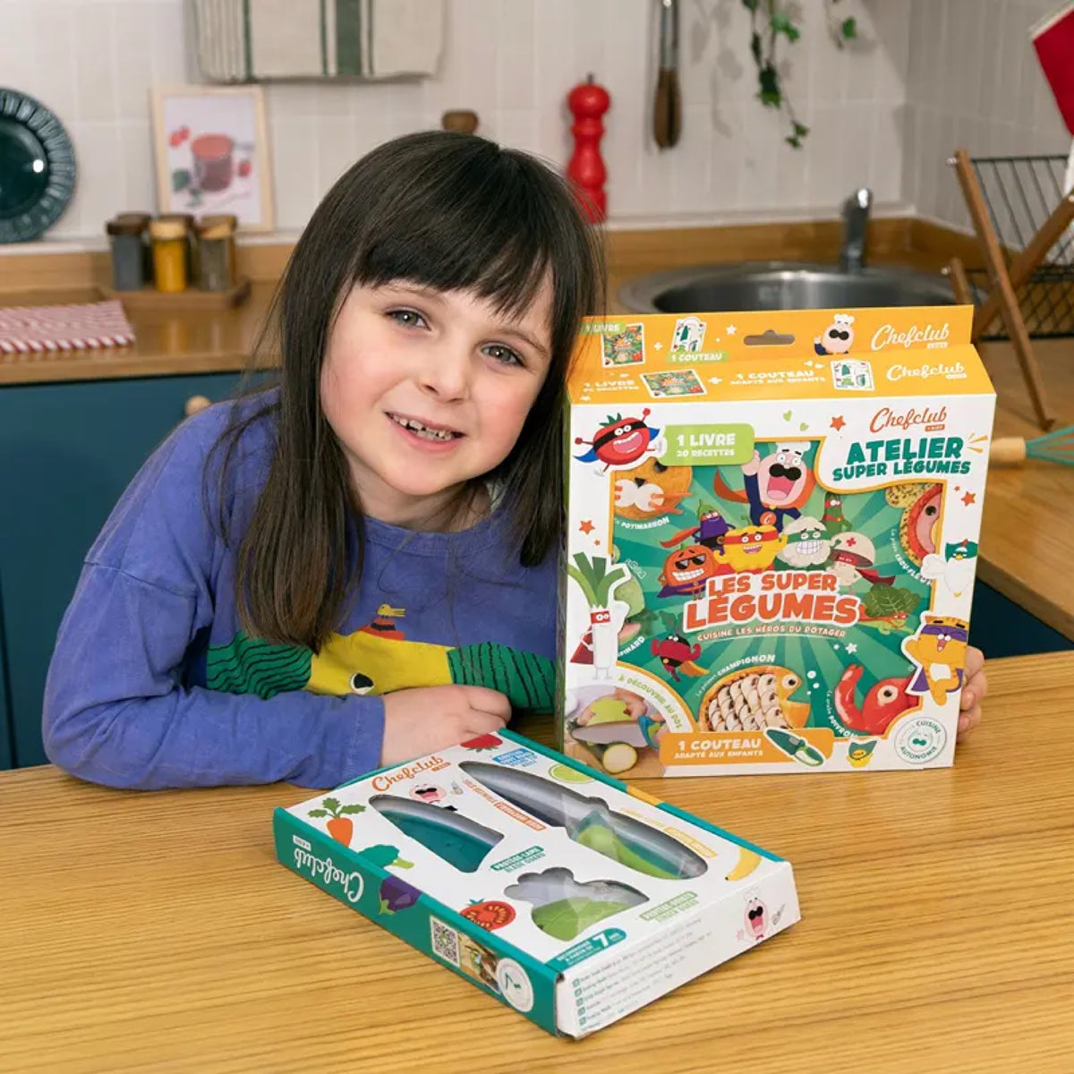 Coffret Les Super Légumes avec couteau enfant — Chefclub Kids — Les Super Légumes — autre vue 4 | Appart 17 Bruxelles