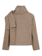 VISOLISA Veste courte à carreaux avec écharpe intégrée — VILA — Coffee Bean Check — packshot, vue de dos 2 | Appart 17 Bruxelles