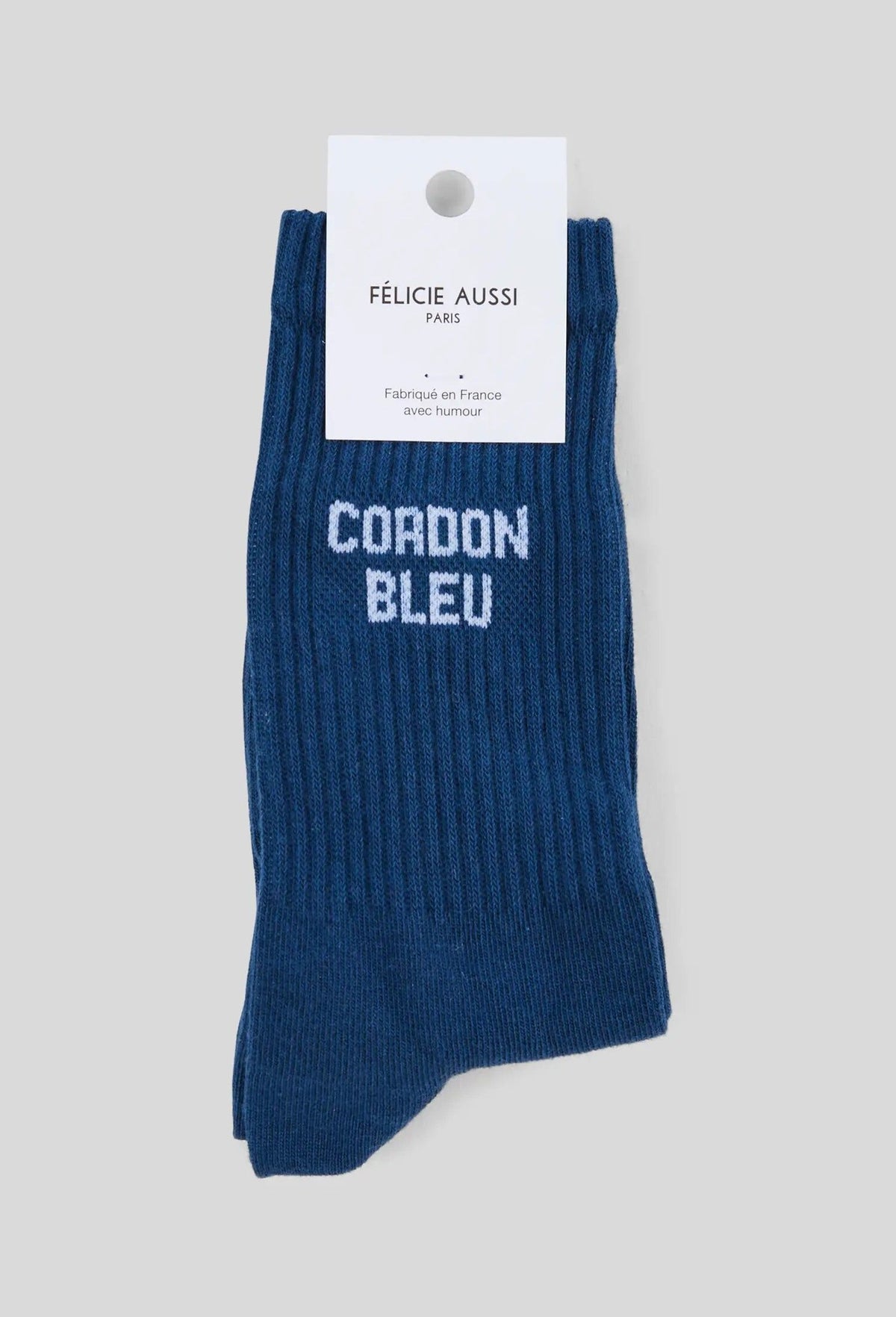 Chaussettes « Cordon bleu » — Félicie Aussi — Bleu de Prusse — vue 3 | Appart 17 Bruxelles
