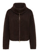 JDYZELINA Cardigan à double zip et col montant, manches longues — JDY — Chocolate Torte — packshot, de face | Appart 17 Bruxelles